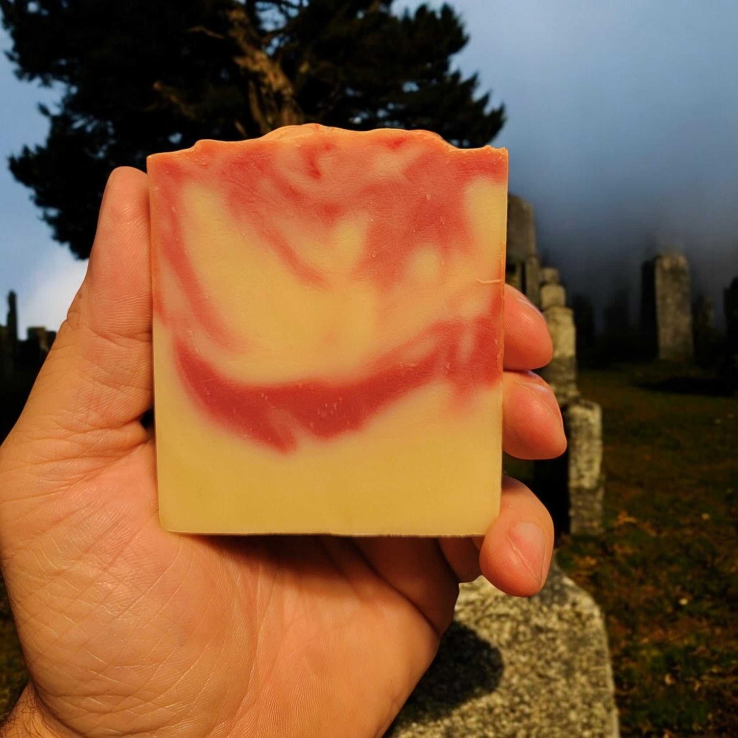 coldhearted soap in a mans hand