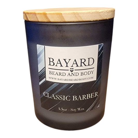classic barber so wax candle on a white background